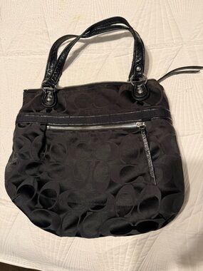 Coach Black Signature-Pattern Shoulder Bag